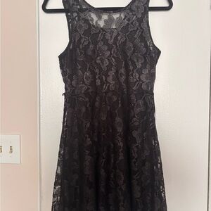 Express Black Lace Midi Dress